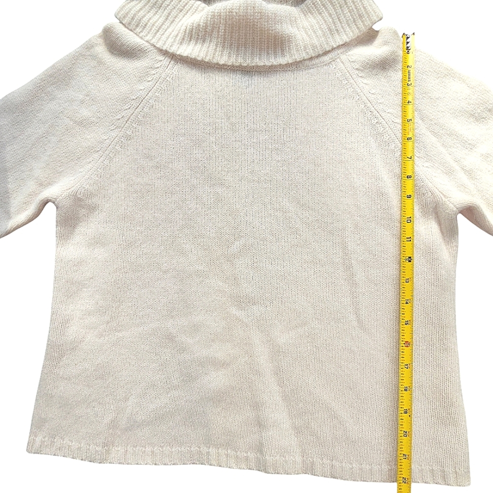 RAFAELLA Ivory Cream Angora Lambswool  Blend 3/4 Sleeve Cowl Neck Sweater XL - Picture 7 of 11